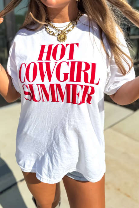White HOT COWGIRL SUMMER Casual Tunic Tee
