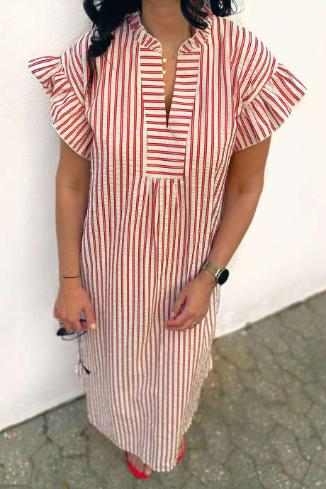 Red Stripe say-ina-copenhagen-kjole-winnie-white-brown-striped