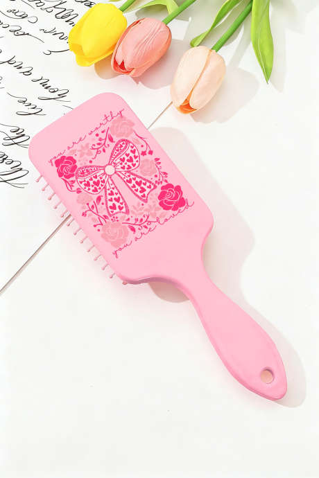 Peine de aire con estampado floral de rosas y lazo dulce para San Valentín