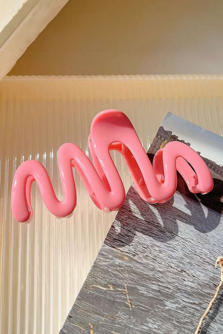 Rosa Chunky Waves Akryl Hårklemme