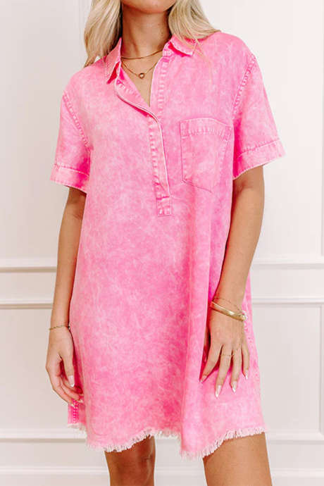 Minišaty Sachet Pink Backyard BBQ Chambray ve středně seprané barvě