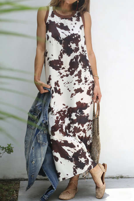 Brown Cow print dress