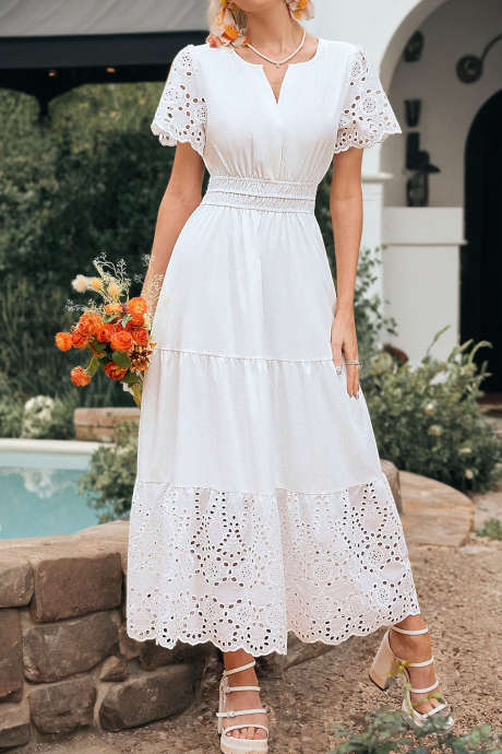 White Embroidered dress