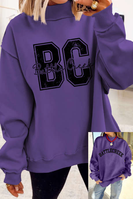 Tillandsia Purple BATTLECREEK Double Side Printed Mock Neck Reversible Sweatshirt LC25321263-P8