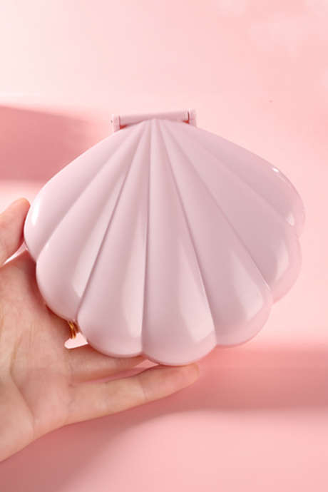 Rosa Seashell Mermaid Core Dobbeltsidig Sminkespeil