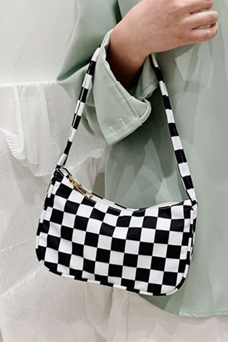 Sac bandoulière minimaliste à carreaux blancs BH031536-P1