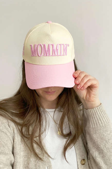 Pink MOMMIN Embroidered Color Block Baseball Cap BH043524-P10