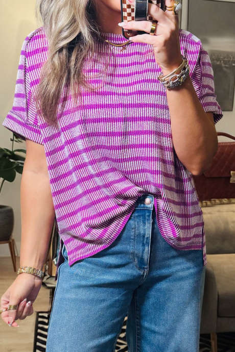 パープルストライプ / ターコイズトップを逃がさない