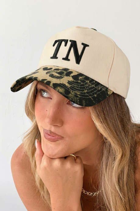 Casquette de baseball noire TN Contrast Leopard Vism Game Day BH043575-P2