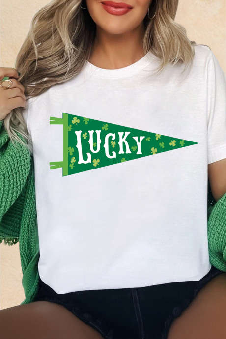 Witte geluksklaver wimpel St. Patrick's Day T-shirt