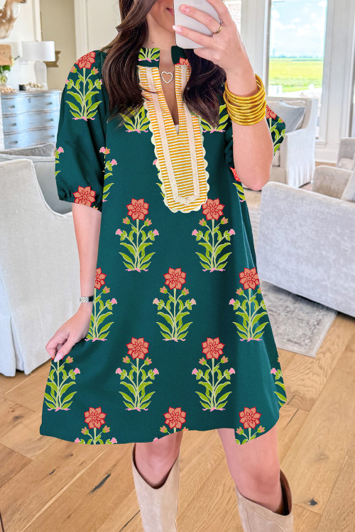 bershka green dress 41 HAWTHORN Boho Maxi Dress Botanical Short Sleeve Casual Traveler Sur –  East Coast Bella Boutique main image 0