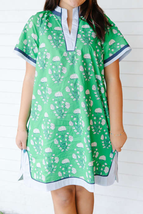 Green Margot Printed Shift Dress