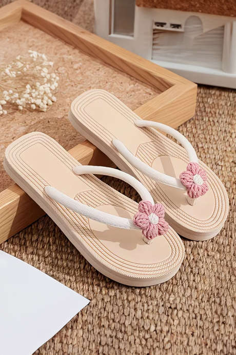 Tongs décontractées kaki à motif floral pour les vacances BH024295-P16