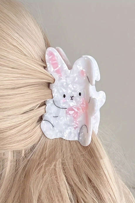 Witte paashaas haarclip BH043729-P1