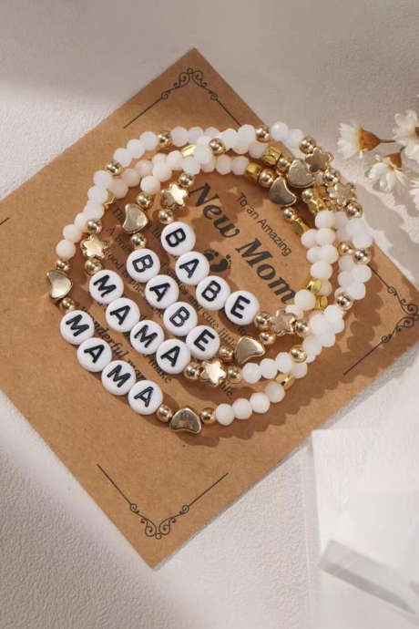 Zlate zapestnice MAMA BABE, 2 para/komplet