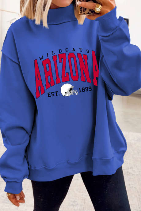 Dark Blue ARIZONA WILDCATS Reversible Printed Mock Neck Sweatshirt LC25321473-P5