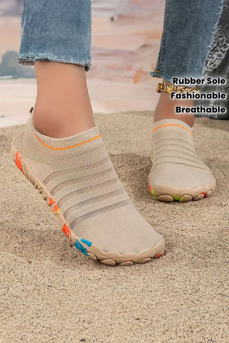 White Breathable Mesh Knit Doddle Anti-Slip Outdoor Water Shoes BH024201-P101