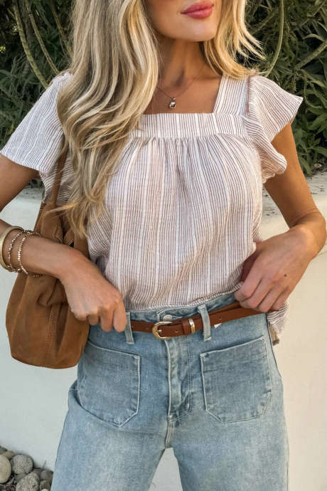Bruine streep top