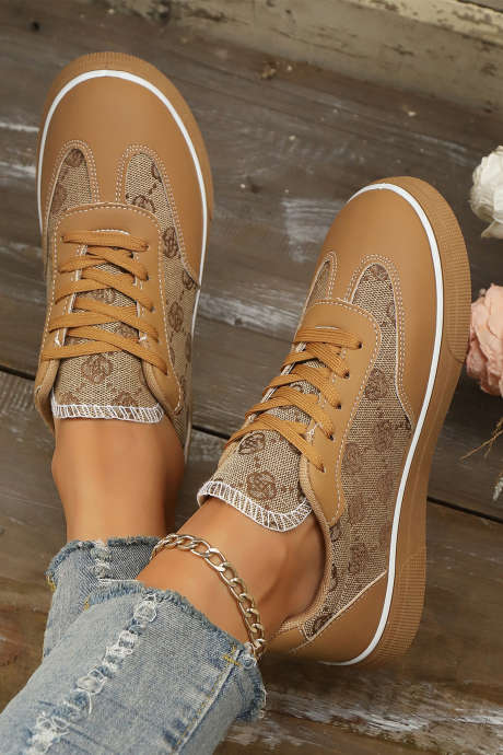 Športne superge Camel Retro Jacquard iz umetnega usnja Patchwork BH024243-P1016