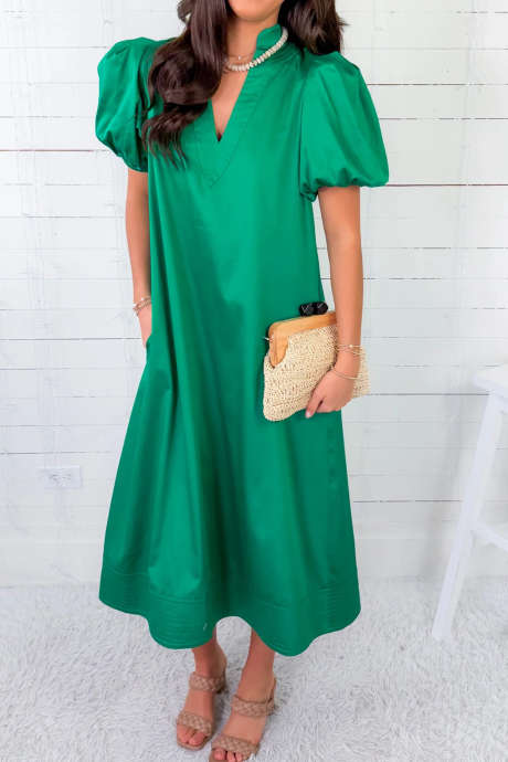 Morsko zelena - Maxi obleka iz poplina Hampton JellyBean zelene barve
