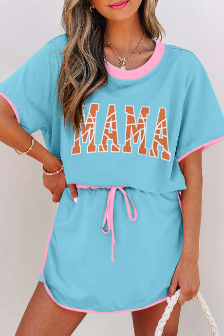 Komplet krila MAMA Game Day Athleisure z obrobo iz turkizne barve