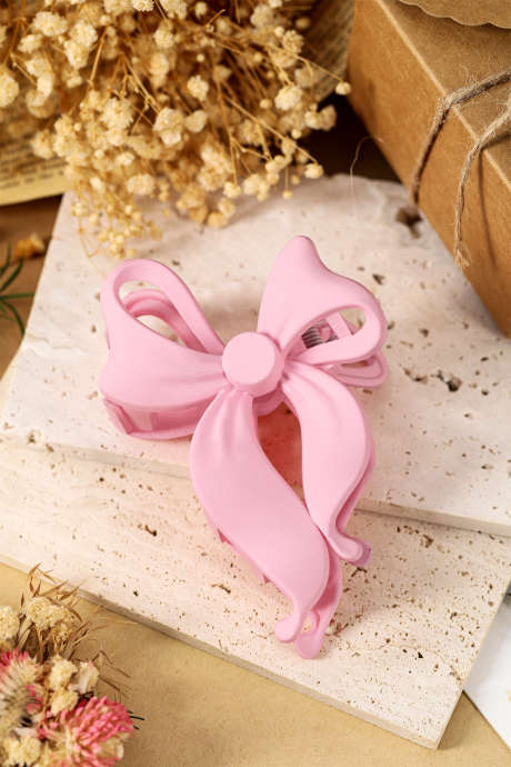 Sponka za lase z roza sladkim trakom in pentljo