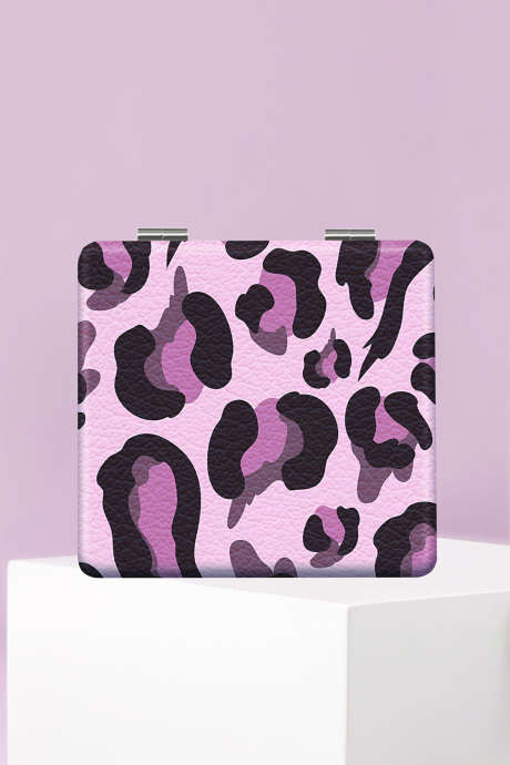 Orkidébukett Leopard Dobbeltsidig Firkantet Sminkespeil