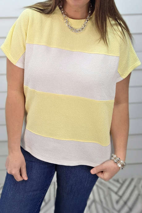 Yellow Stripe products/banana-colorblock-cloud-knit-top