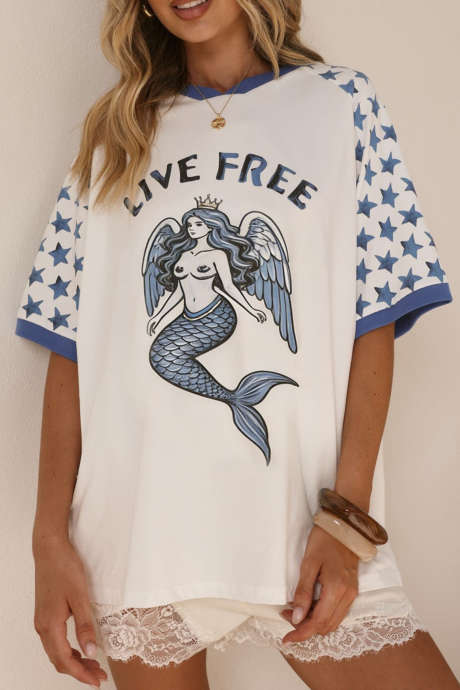 White live-free-oversized-tee-white