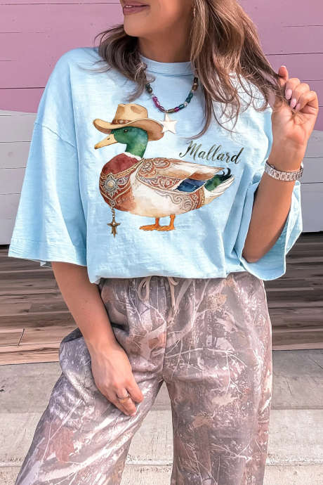 Μπλουζάκι Mist Blue Western Mallard Oversized LC25231598-P204