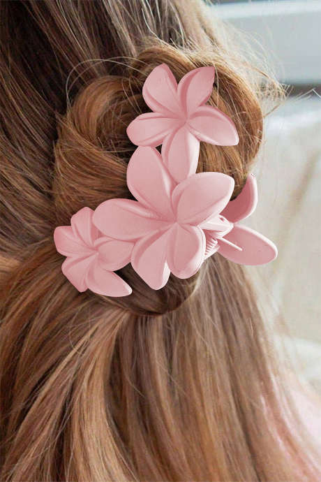 Rosa 3D Flower Plastic Resin Hårklo (Små fargevariasjoner)