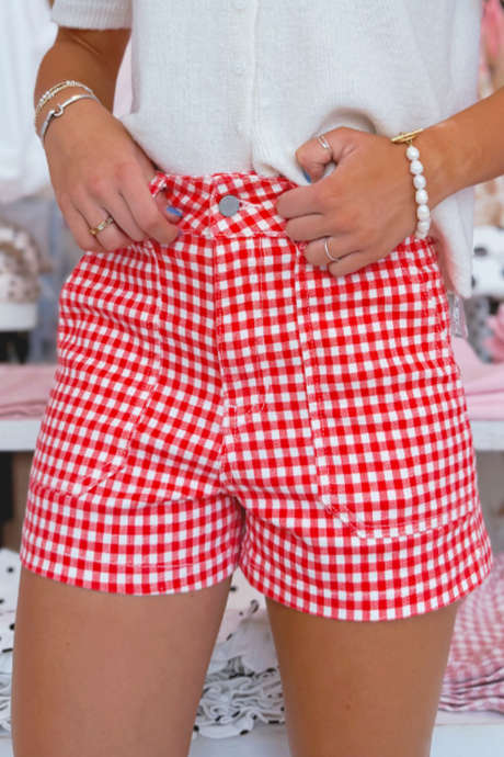 Fiery Red  High Rise Utility Short