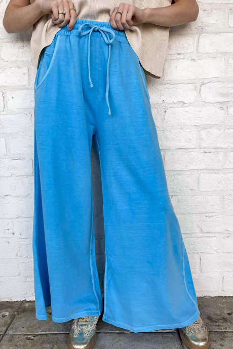 Blue Around Town Light Terry Washed Pants