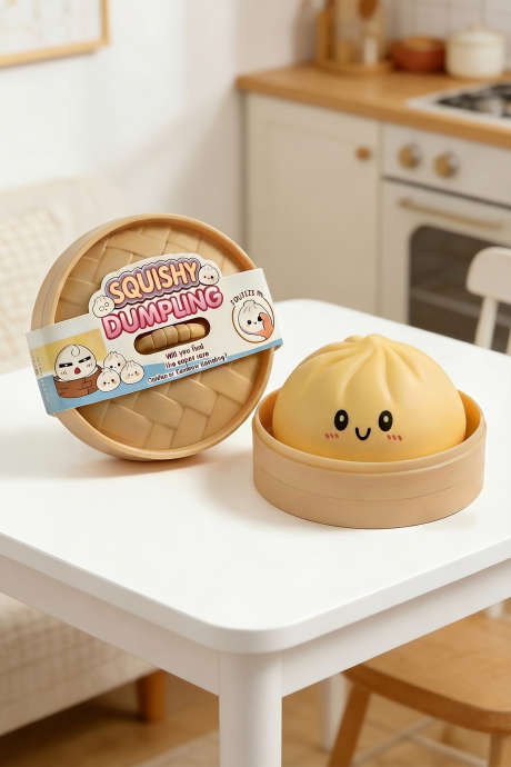 Gul kremfarget søt ansiktsdekompresjonsdumpling stressball