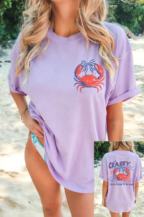 Orchideeblaadjes CRABBY Stranddag Grafisch T-shirt
