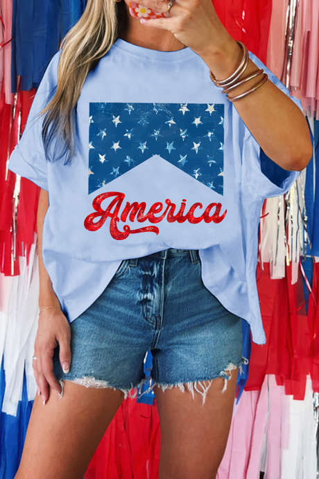 Μπλούζα Myosotis America Fashion Print Relaxed LC25232151-P1204
