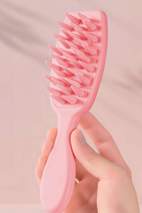 Light Pink Silicone Scalp Massage Hair Brush