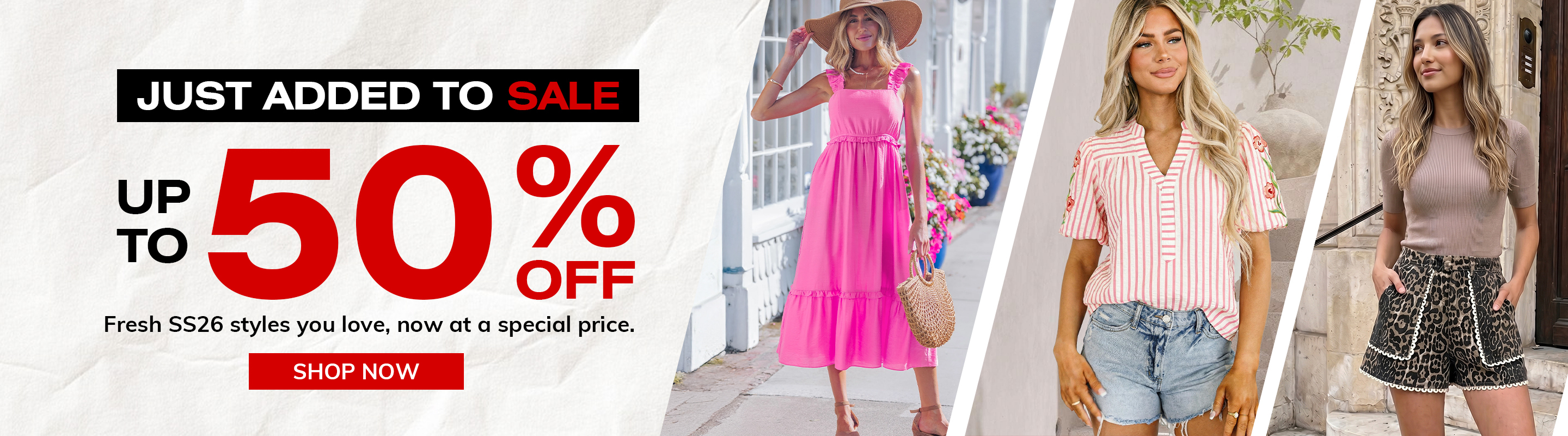 JUST ADDED TO SALE,Up to 50% off