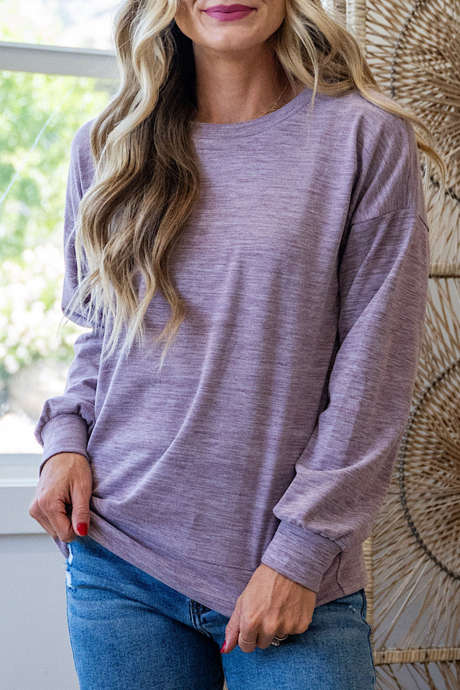 Wisteria Casual Round Neck Long Sleeve Regular Shift Pullover