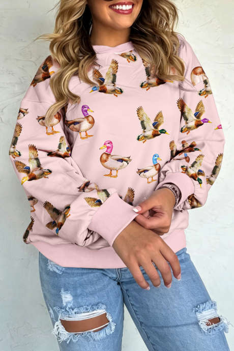 Sweatshirt Lengan Panjang Model Bahu Longgar Motif Western Aneka Warna