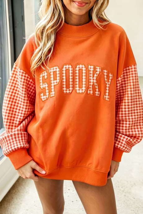 Gulrot Gingham Rutete Oversized Genser