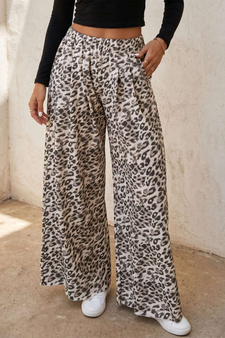 Celana Panjang Lebar Motif Leopard Aneka Warna