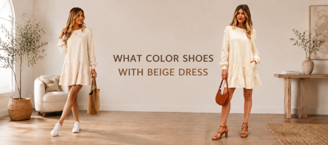 beige dress with what color shoes What color shoes to wear with a beige dress outfit or taupe dress!