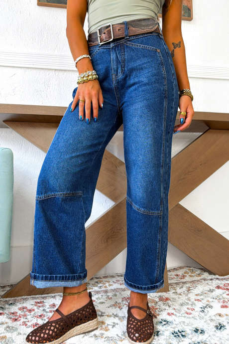 Dirty blue Western High Rise Shift Jeans
