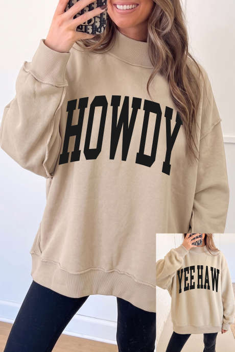 Apricot HOWDY/ YEEHAW Dubbelzijdig bedrukte col western sweatshirt