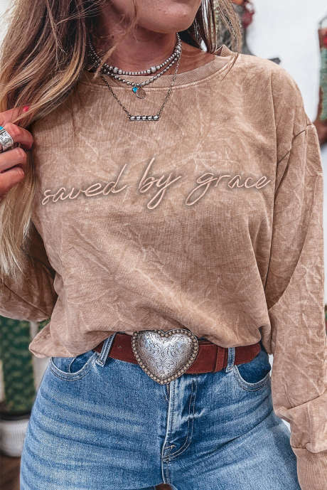 Sudadera holgada con lavado mineral y bordado de letras de DUNE Saved by Grace