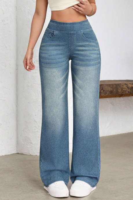 Jeans sportivi Beau Blue a vita alta con effetto contenitivo sull'addome
