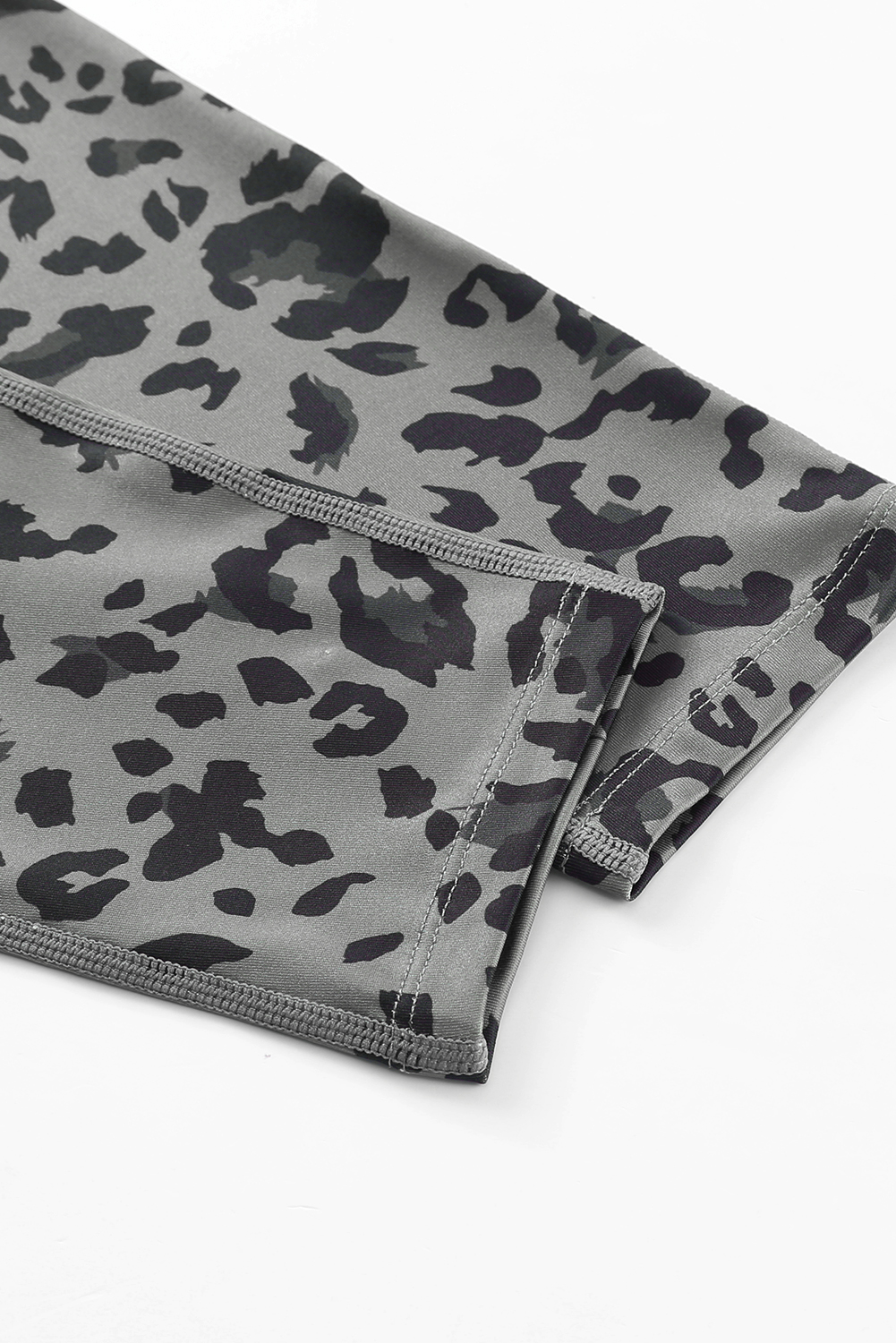 Gray Classic Leopard Print Active Leggings view 11