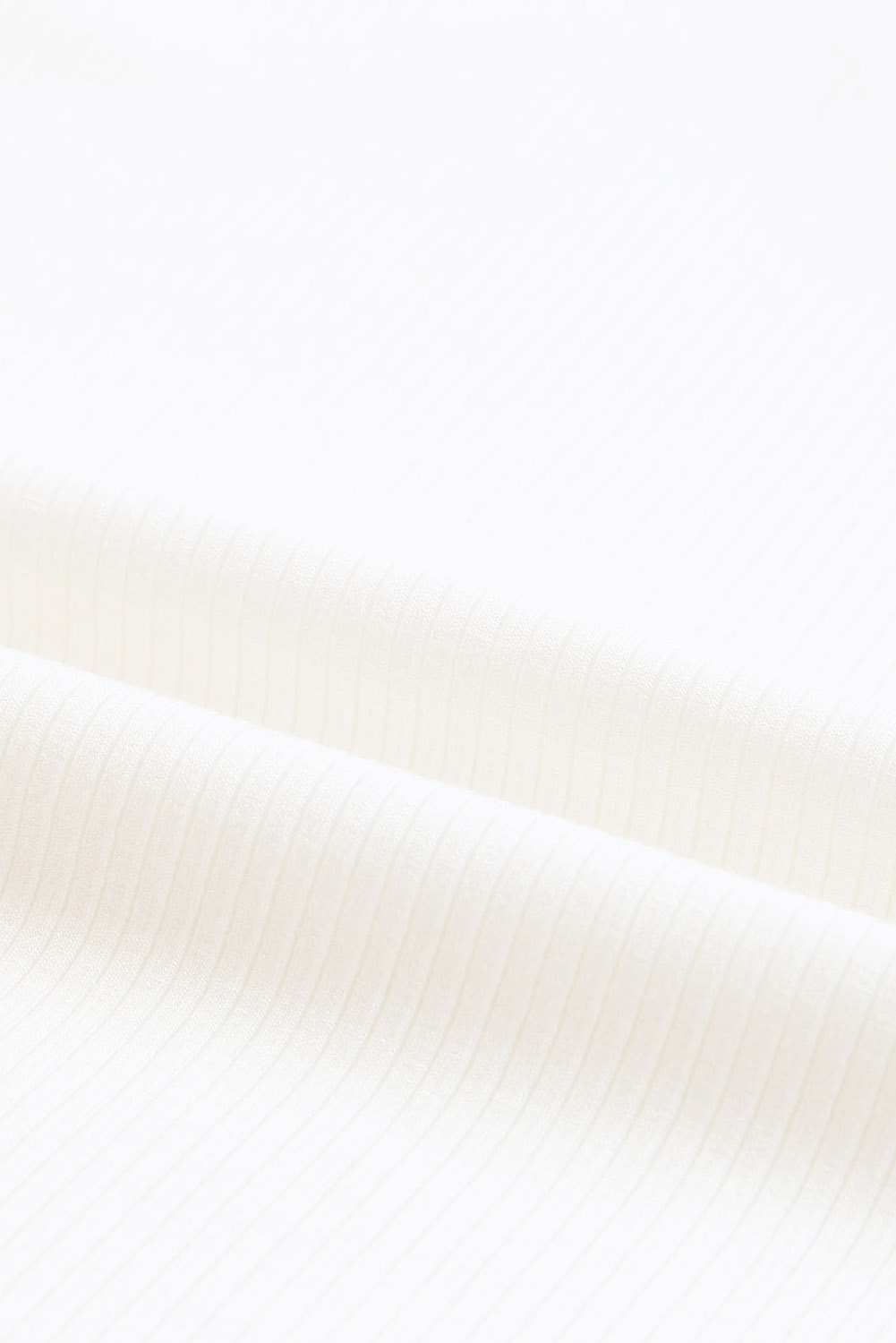 White Dotty Mesh Ruffle Sleeve Ribbed Knit Top