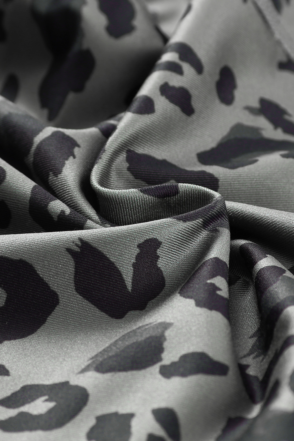 Gray Classic Leopard Print Active Leggings view 12